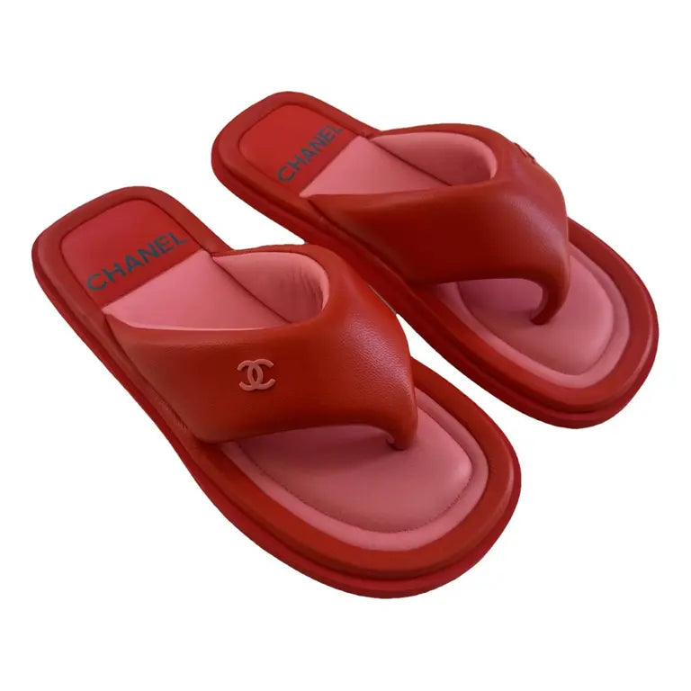 Leather Pool Slides